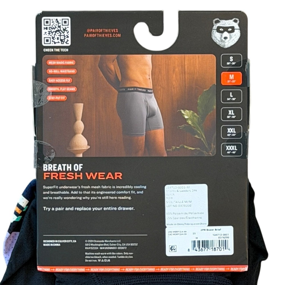 Pair of Thieves SuperFit Boxer Briefs Medium Multicolor/Black (2) Pack **NEW** - Picture 8 of 9